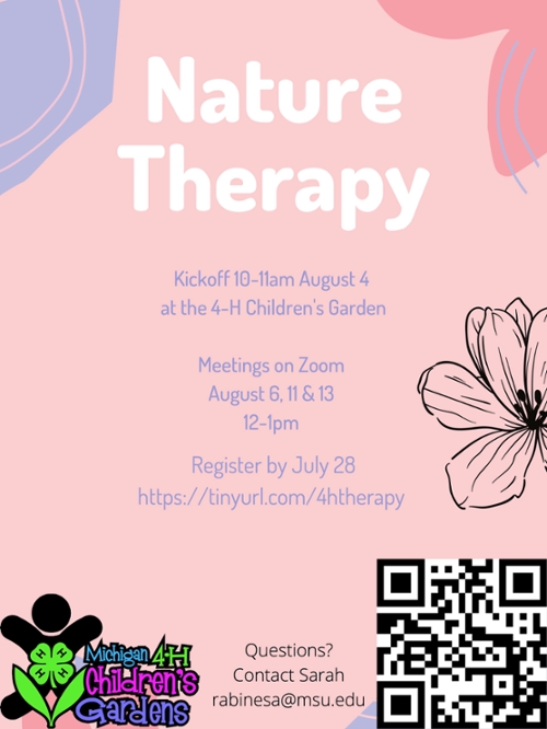 Flyer for Nature Therapy SPIN club.